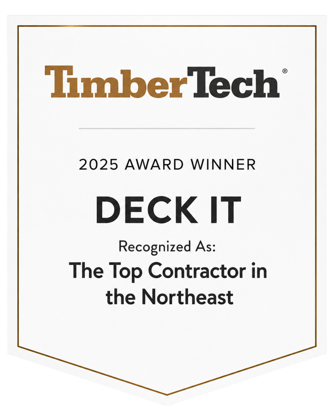 TimberTech's 2025 Top Contractor in the Northeast Badge